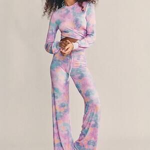 LoveShackFancy x Beach Riot Pastel Tie Dye Marley Lounge Set Size M